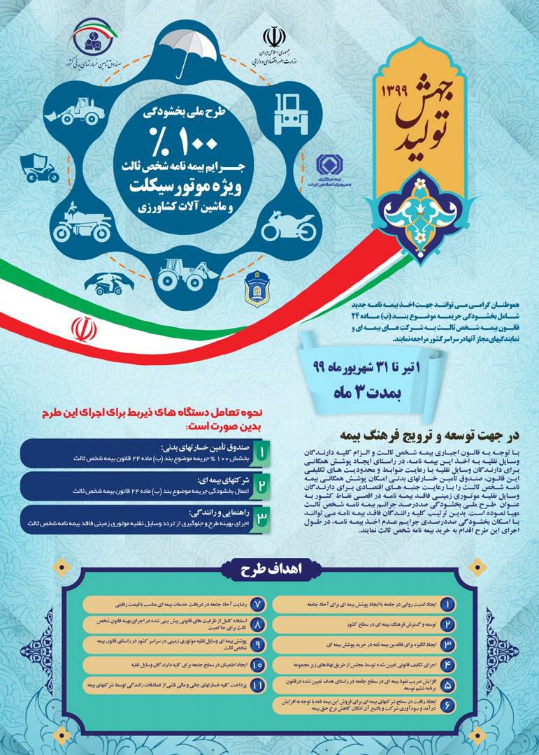 اجرای بخشودگی جرائم بیمه نامه شخص ثالث موتورسیکلت در بیمه پاسارگاد