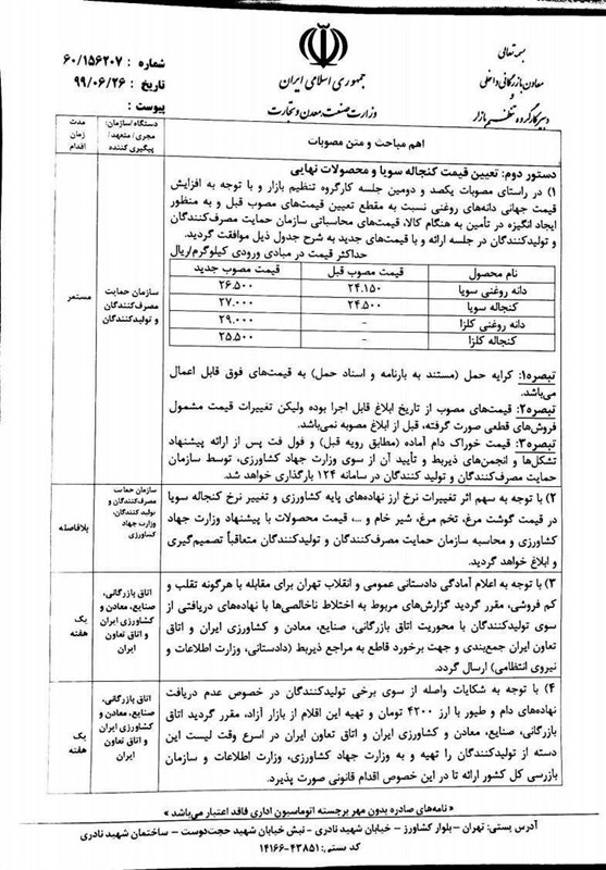 قیمت انواع کنجاله اعلام شد + جدول