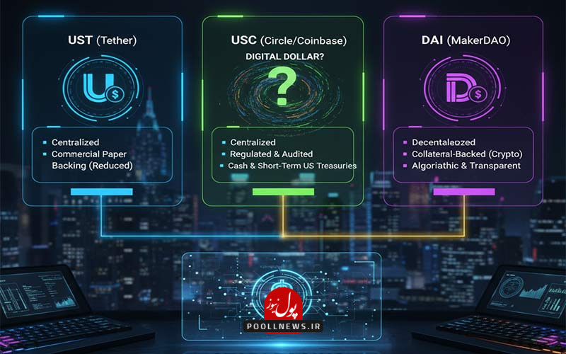 دلار دیجیتال چیست؟ مقایسه USDT، USDC و DAI